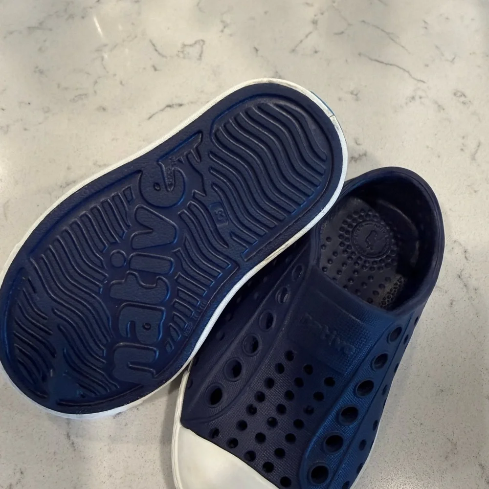 Native Kids Navy and White Slip-On Water Shoes